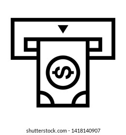 Cash Withdraw icon. Vector illustration style white background. Designed for web and software interfaces. - Vector
