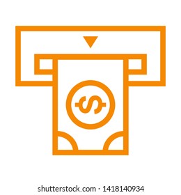 Cash Withdraw icon. Vector illustration style white background. Designed for web and software interfaces. - Vector