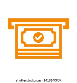 Cash Withdraw icon. Vector illustration style white background. Designed for web and software interfaces. - Vector