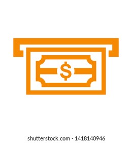 Cash Withdraw icon. Vector illustration style white background. Designed for web and software interfaces. - Vector