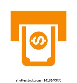 Cash Withdraw icon. Vector illustration style white background. Designed for web and software interfaces. - Vector