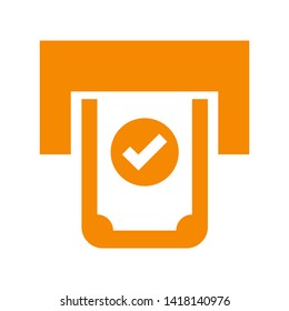 Cash Withdraw icon. Vector illustration style white background. Designed for web and software interfaces. - Vector