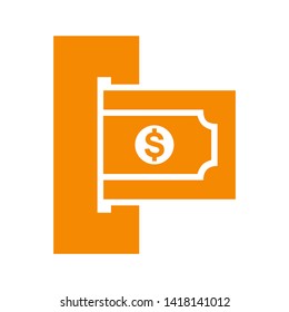 Cash Withdraw icon. Vector illustration style white background. Designed for web and software interfaces. - Vector