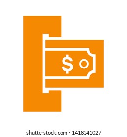 Cash Withdraw icon. Vector illustration style white background. Designed for web and software interfaces. - Vector