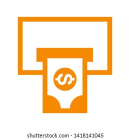 Cash Withdraw icon. Vector illustration style white background. Designed for web and software interfaces. - Vector