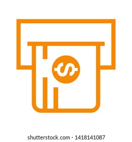 Cash Withdraw icon. Vector illustration style white background. Designed for web and software interfaces. - Vector