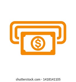 Cash Withdraw icon. Vector illustration style white background. Designed for web and software interfaces. - Vector
