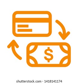 Cash Withdraw icon. Vector illustration style white background. Designed for web and software interfaces. - Vector