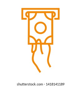 Cash Withdraw icon. Vector illustration style white background. Designed for web and software interfaces. - Vector