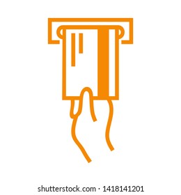 Cash Withdraw icon. Vector illustration style white background. Designed for web and software interfaces. - Vector