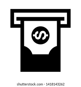 Cash Withdraw icon. Vector illustration style white background. Designed for web and software interfaces. - Vector
