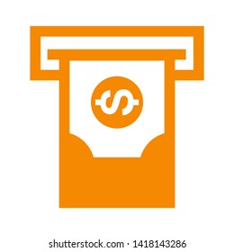 Cash Withdraw icon. Vector illustration style white background. Designed for web and software interfaces. - Vector