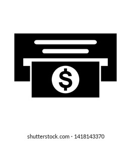 Cash Withdraw icon. Vector illustration style white background. Designed for web and software interfaces. - Vector