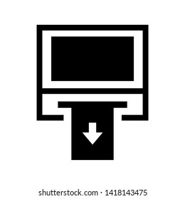 Cash Withdraw icon. Vector illustration style white background. Designed for web and software interfaces. - Vector