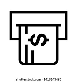Cash Withdraw icon. Vector illustration style white background. Designed for web and software interfaces. - Vector