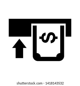 Cash Withdraw icon. Vector illustration style white background. Designed for web and software interfaces. - Vector