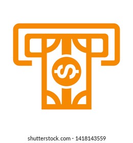 Cash Withdraw icon. Vector illustration style white background. Designed for web and software interfaces. - Vector