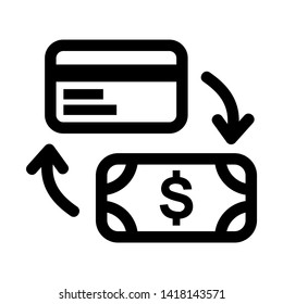 Cash Withdraw icon. Vector illustration style white background. Designed for web and software interfaces. - Vector