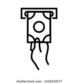 Cash Withdraw icon. Vector illustration style white background. Designed for web and software interfaces. - Vector