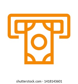 Cash Withdraw icon. Vector illustration style white background. Designed for web and software interfaces. - Vector