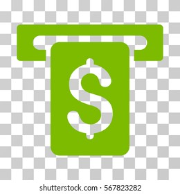 Cash Withdraw icon. Vector illustration style is flat iconic symbol, eco green color, transparent background. Designed for web and software interfaces.