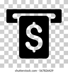 Cash Withdraw icon. Vector illustration style is flat iconic symbol, black color, transparent background. Designed for web and software interfaces.