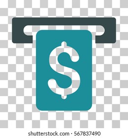 Cash Withdraw icon. Vector illustration style is flat iconic bicolor symbol, soft blue colors, transparent background. Designed for web and software interfaces.