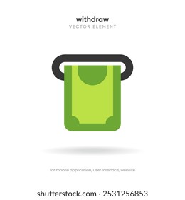 Cash withdraw thin line icon on the white background. Money, pay, payment, cash operations, currency, exchange, savings, bank cards, currency, banking icons