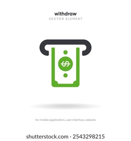 Cash withdraw thin line icon on the white background. Money, pay, payment, cash operations, currency, exchange, savings, bank cards, currency, banking icons