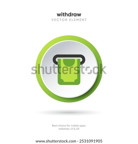 Cash withdraw thin line icon on the white background. Money, pay, payment, cash operations, currency, exchange, savings, bank cards, currency, banking icons