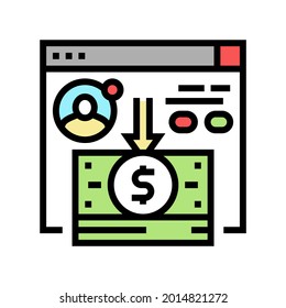 cash withdrawal color icon vector. cash withdrawal sign. isolated symbol illustration