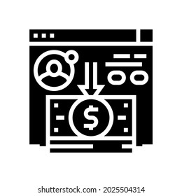 cash withdrawal glyph icon vector. cash withdrawal sign. isolated contour symbol black illustration