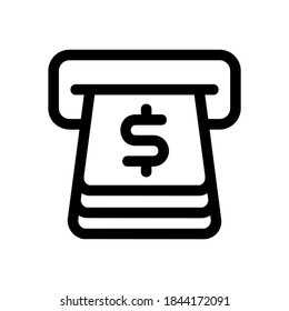 cash withdrawal icon or logo isolated sign symbol vector illustration - high quality black style vector icons
