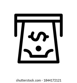 cash withdrawal icon or logo isolated sign symbol vector illustration - high quality black style vector icons
