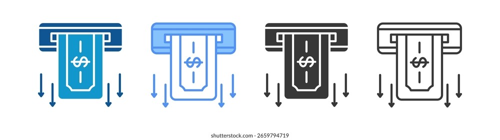 Symbol für Barabhebungen - Sammlung mehrerer Stile