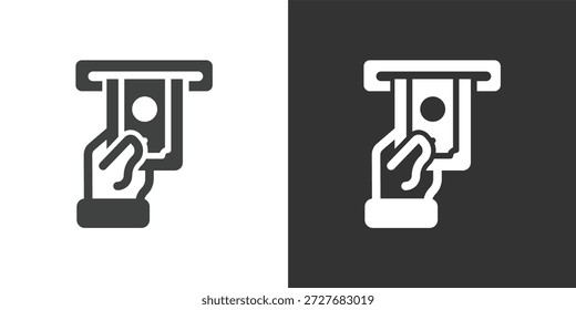 Symbol für Barauszahlung. Symbol für durchgezogene Glyphenserie