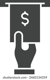Icono de Retiro de efectivo Imagen de Vector. Adecuado para aplicaciones móviles de Web y medios de impresión.