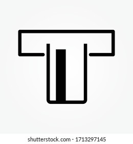 cash withdrawal line icon vector illustration