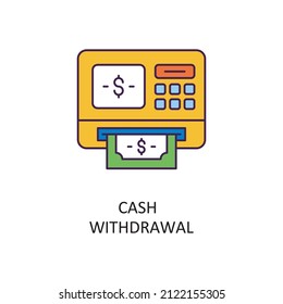 Cash Withdrawal Vector Filled Outline Icon Design illustration. Banking and Payment Symbol on White background EPS 10 File
