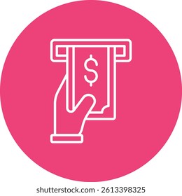 Cash Withdrawal vector icon. Can be used for printing, mobile and web applications.