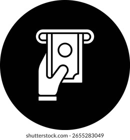 Vektor-Symbol für Barabhebungen. Kann für Druck-, Mobil- und Web-Anwendungen verwendet werden.