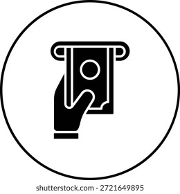 Icono de Vector de retiro de efectivo. Se puede utilizar para aplicaciones de impresión, móviles y de Web.