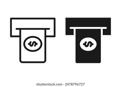Cash Withdrawal vector icon on blank background