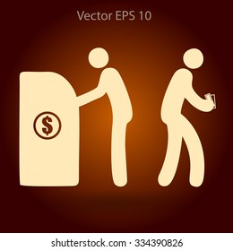cash withdrawal vector illustration