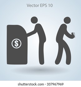 cash withdrawal vector illustration