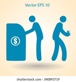 cash withdrawal vector illustration