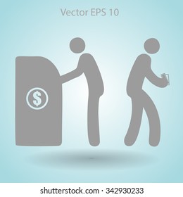 cash withdrawal vector illustration