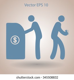 cash withdrawal vector illustration