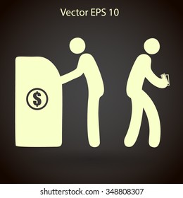 cash withdrawal vector illustration