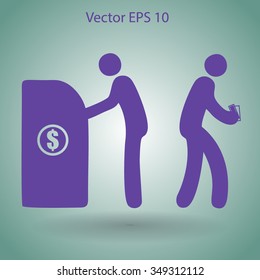 cash withdrawal vector illustration